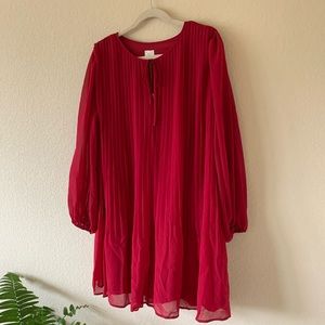A New Day Pleated Shift Dress